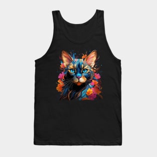 Siamese Cat Rainbow Tank Top